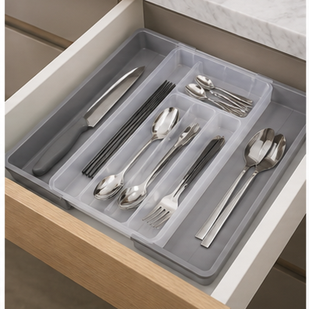 Organizador de Talheres Extensível em ambiente organizado
